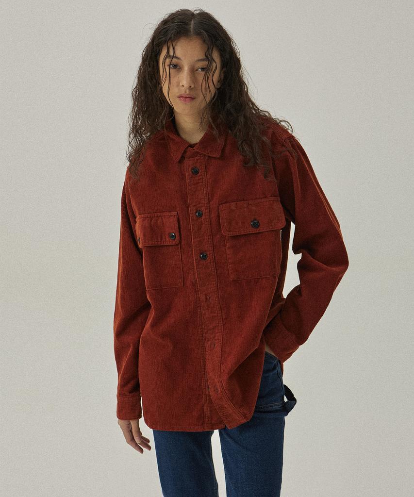 MAGOODGAN Labor 2113 Corduroy Utility Loose Fit Black Shirt