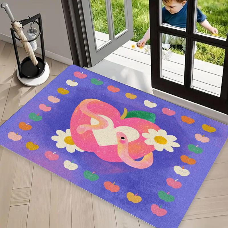 

Whimsical Horse Snake Snail Animal Print Non-Slip Door Mat Washable Absorbent Entryway Rug for Home Kitchen Bathroom Decor 40x60cm