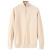 Men's Plus Size Autumn/Winter Stand Collar Knit Polo Sweater, Long Sleeve, Loose Fit, Solid Color