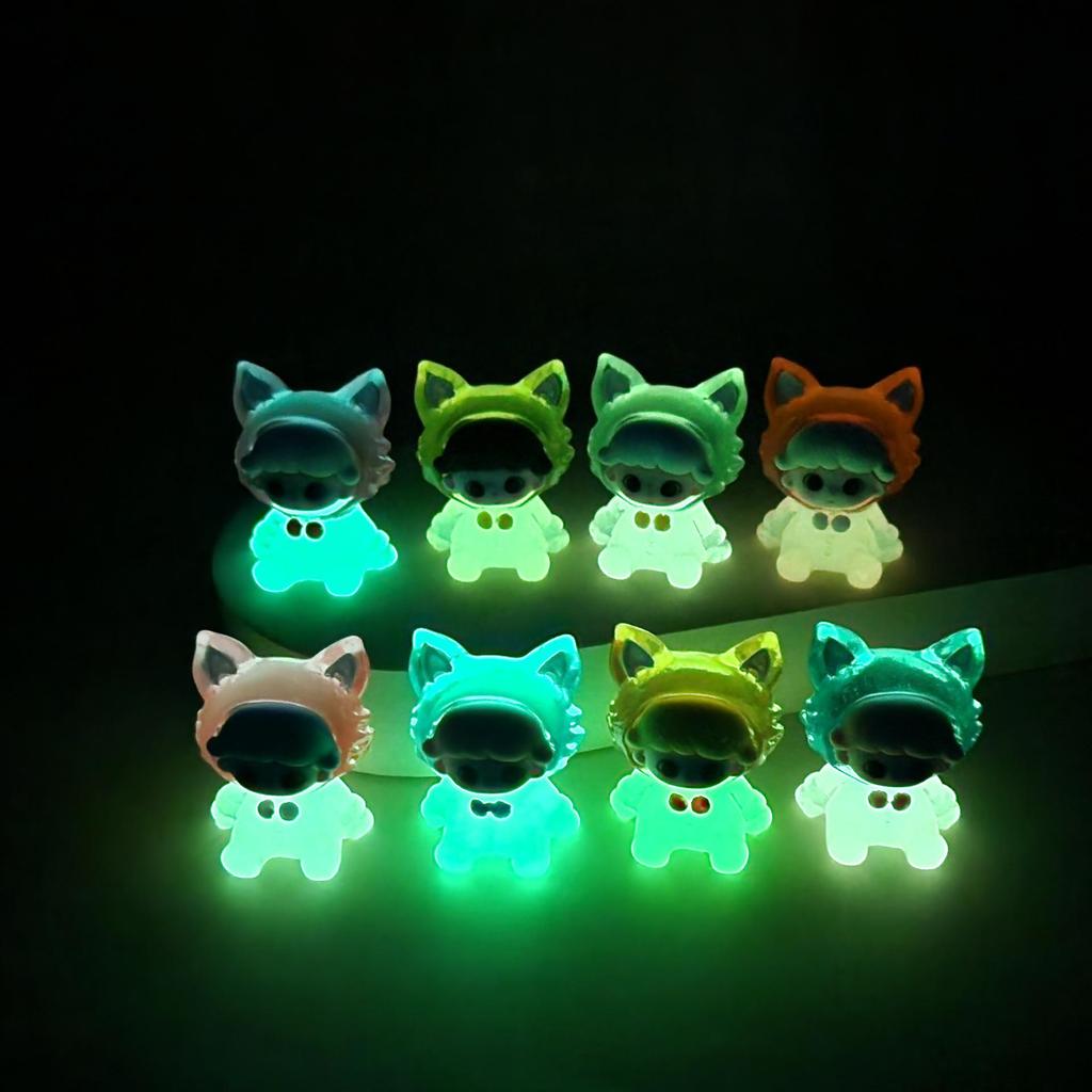 Two-Color Fox Resin Jewelry & Micro-Landscape Ornament Keychain Pendant