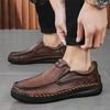 Fashion Non-Slip Outdoor Hiking Shoes Soft Cowhide Mens Casual Shoe Trainers New Leather Men Loafers High Quality Male Slip On Flats