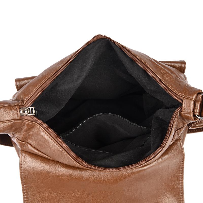 Women's Leather Crossbody Bag with Flap Closure Adjustable Strap Shoulder Bag for Daily