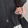 Fashion Silver Color Comb Pendant Necklace for Women Punk Adjustable Long Sweater Chain Necklace Hanging Neck Jewelry Accessorie