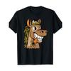 Funny Horse with Carrot Graphic T-Shirt - Black Casual Short Sleeve Tee for Men & Women, Cotton 220gsm, Regular Fit Round Neck, All-Season Comfort,