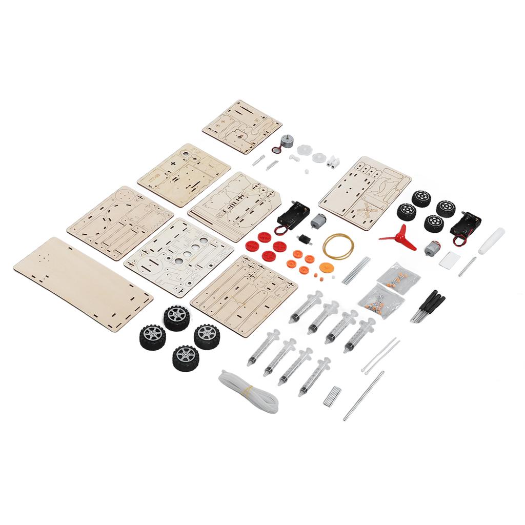 4 Sets 3D Wooden Puzzle Excavator Hand Generator Electric Tank Vehicle Toy Set Kit for Kids