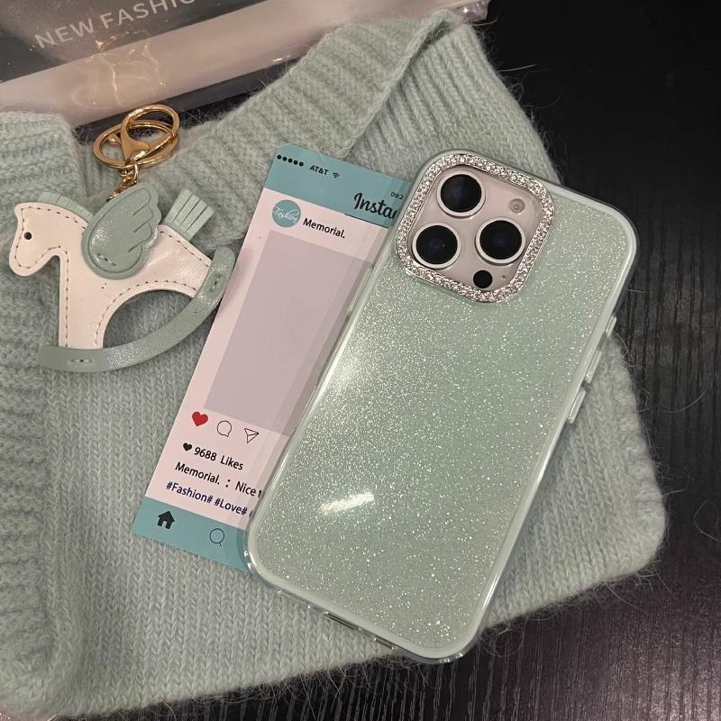 Bling Diamond Camera Protection Phone Case For iPhone 16 15 14 13 12 Pro Max 11 Shockproof Acrylic Glitter Hard Back Cover