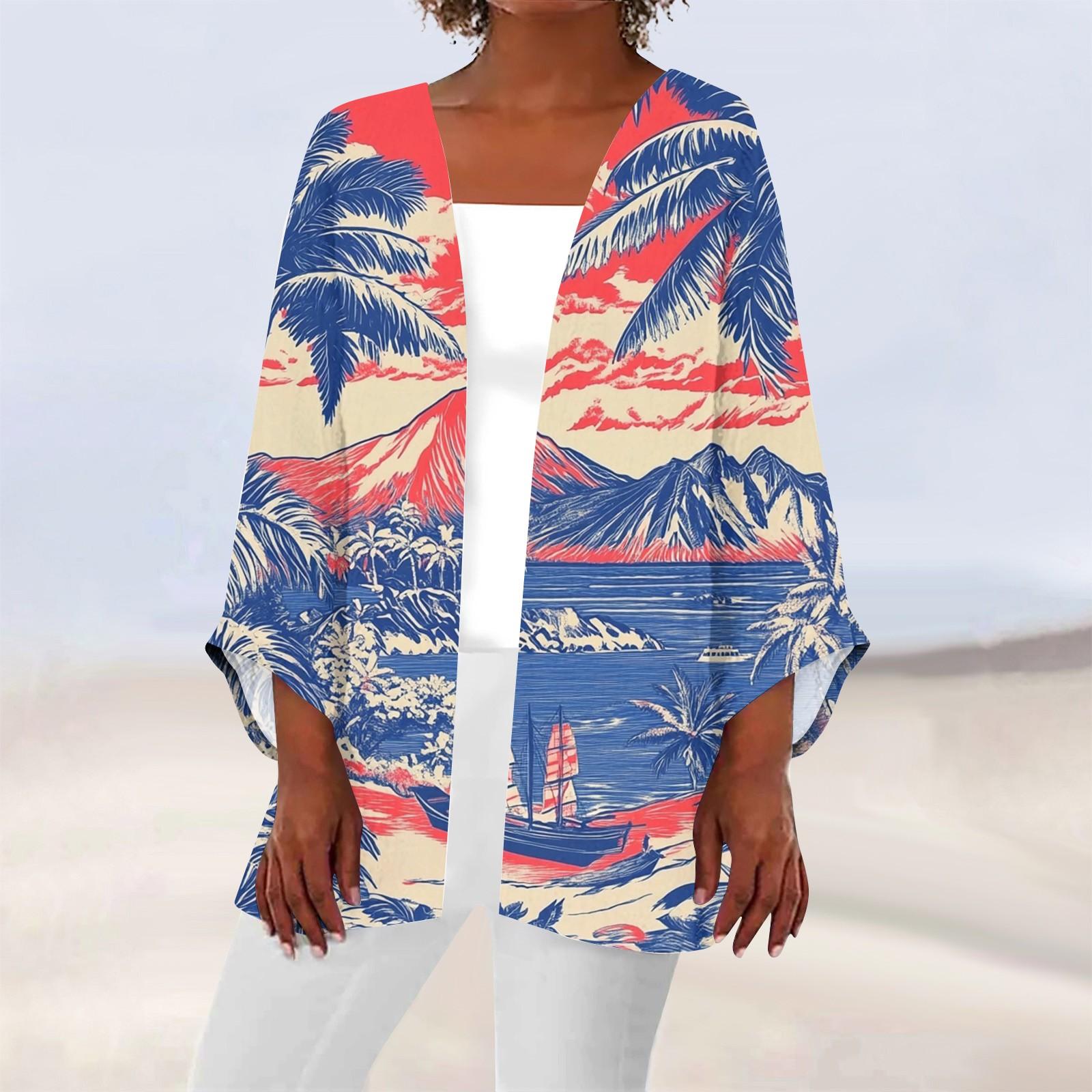 

Женская повседневная модная легкая куртка средней длины с принтом, кардиган XL арбуз красный