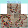Bohemian Wooden Multilayer Necklace For Women With Geometric Design And Handmade Craftsmanship