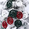 Pack Of 3 Flocked Round Christmas Tree Ornaments Velvety Soft Texture Multi Scene Holiday Hanging Decorations For Xmas Party Home
