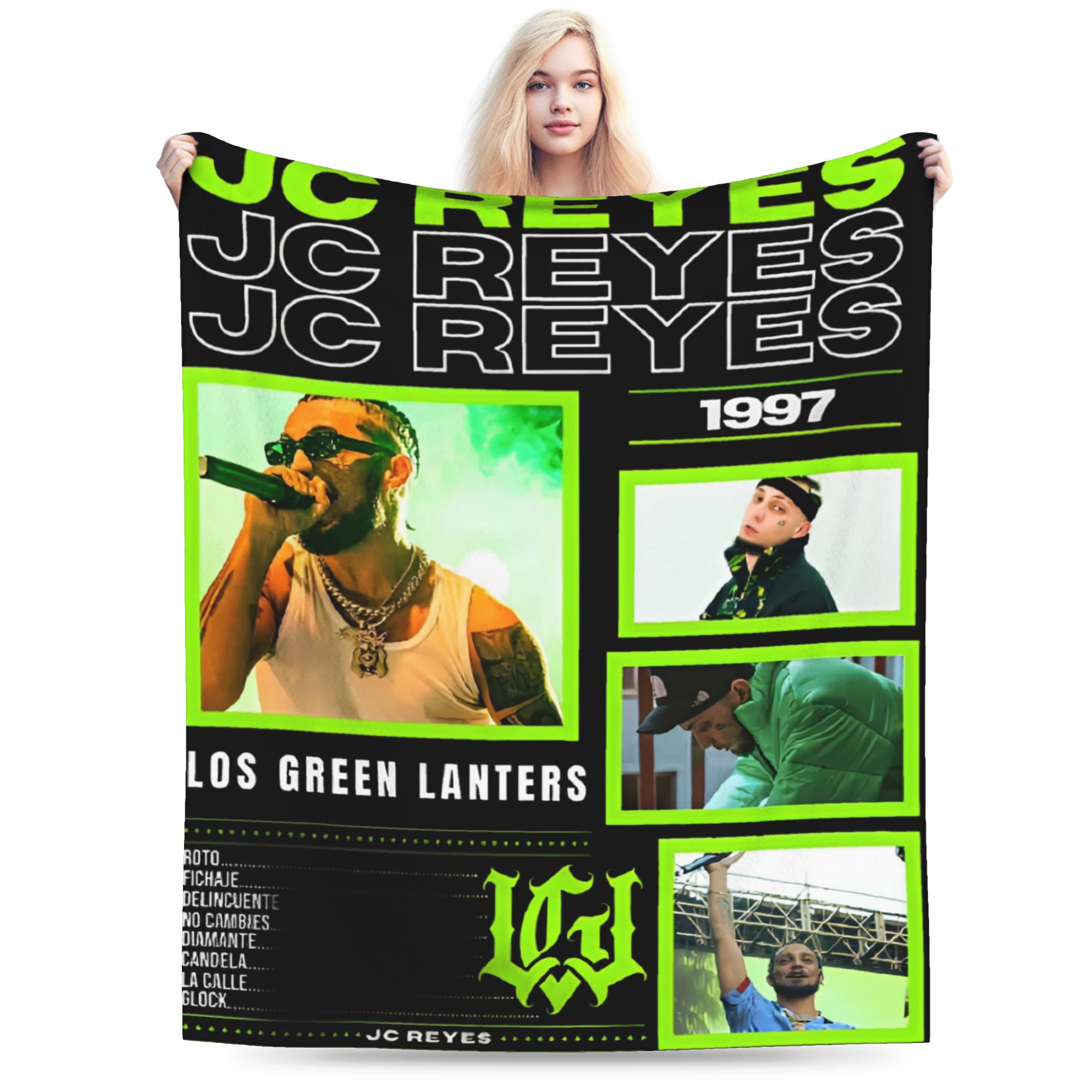 

Jc Reyes Rapper Tour Throw Blanket for Couch Fuzzy Soft Plush Blanket 50x60 Inches Multiple Sizes Bedspreads for All Seasons 75x90cm