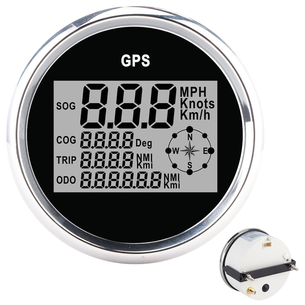 3.3in 12V 24V GPS Speedometer with Backlight Digital Gauge 0‑999 Knots KM H MPH for Car Boat Yacht Vessel