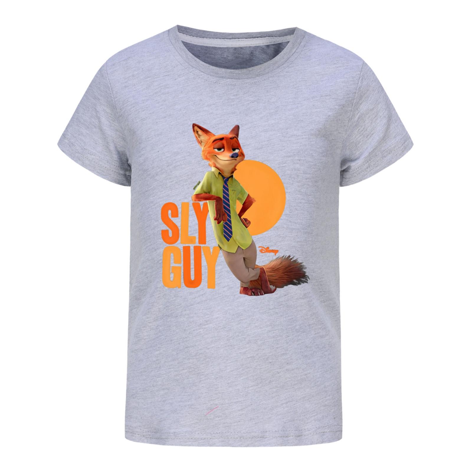 

Fashionable Round Neck Short Sleeve Work Clothes Printed Tops For KID Summer Tops 160