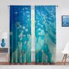Cortinas transparentes Underwater World Coral Fish Ocean Theme Vida marinha Tule Voile Cortinas para sala de estar Quarto Cozinha Decoração