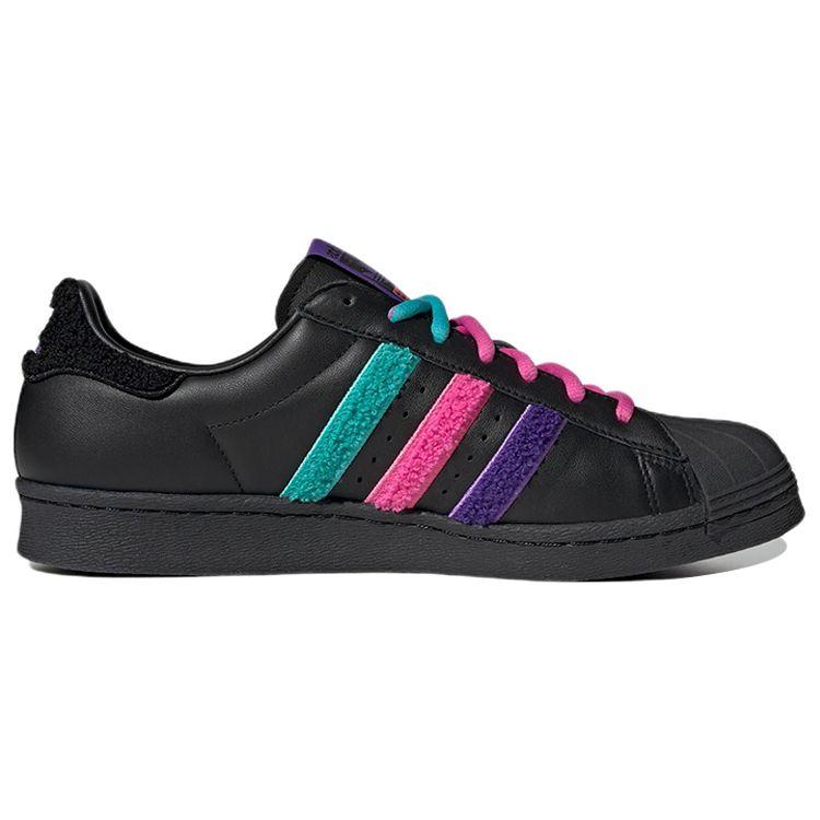 Adidas Originals Han Meilin X  Superstar 80S Chen Long Leather Low-Top Sneakers Unisex Sneakers Black Pink Purple ID4381