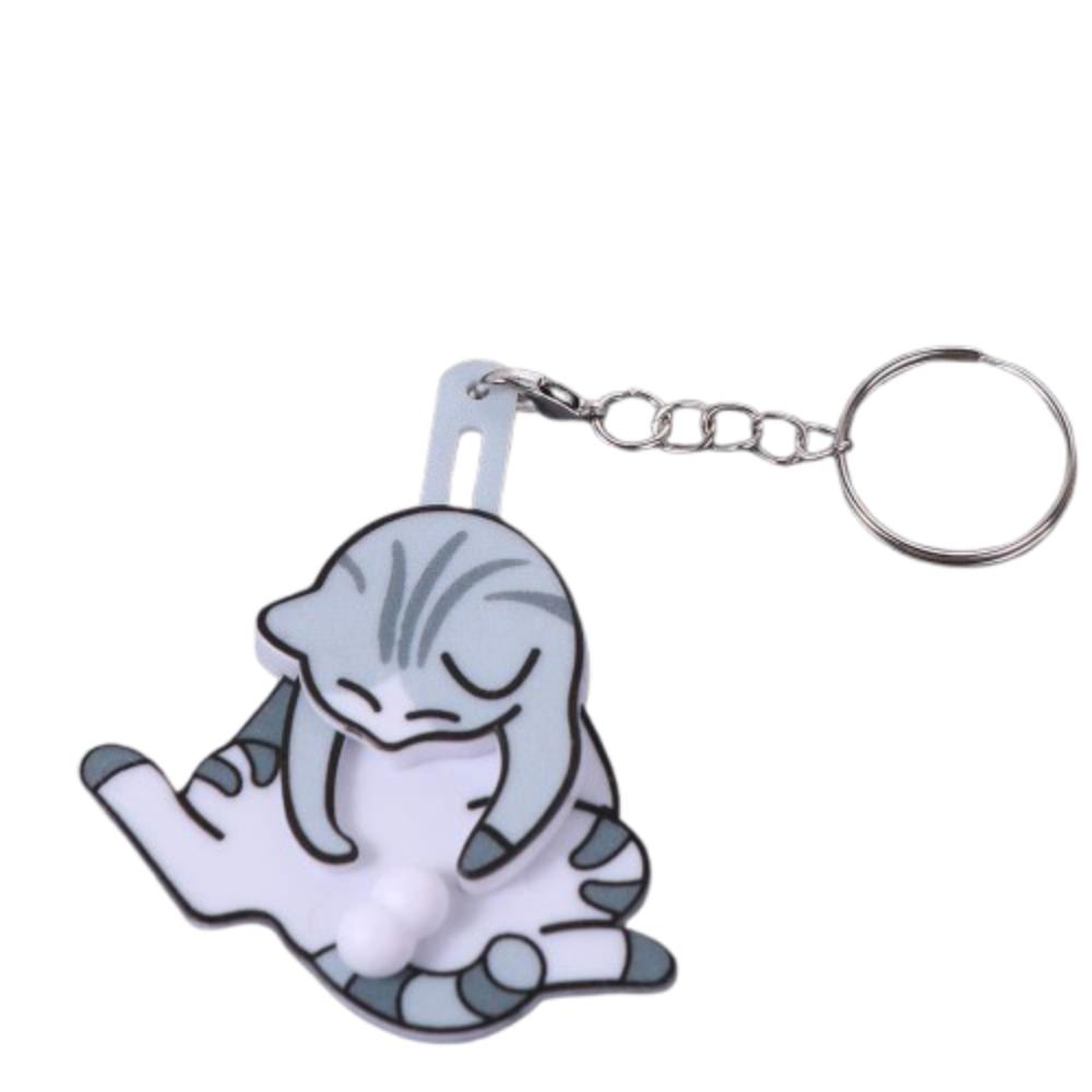 Exquisite Pull Play Egg Cat Keychain Pull Play Jewelry Keychain Funny Trick Cat Bag Pendant  Travel
