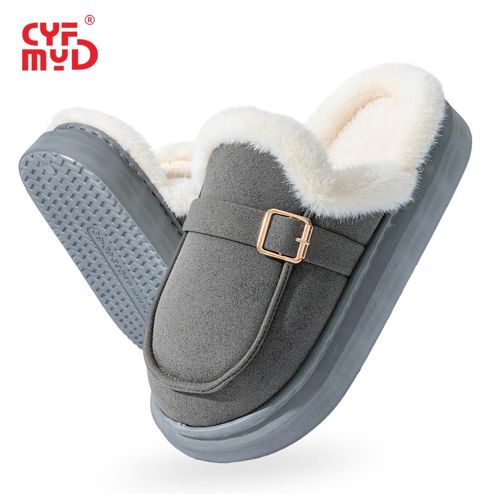 

Зимние Уличные Плюшевые Тапочки UGG для Женщин Женские Толстая Подошва Пена с Памятью Теплые Мягкие Подошва из ЭВА Нескользящие Домашние Уличные Садовые Удобные Высокое Качество 38-39 серый