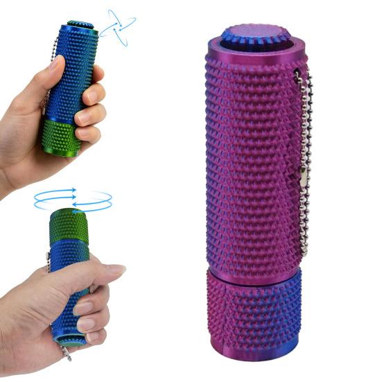 3D Printed Spiky Fidget Toy with Ball Chain, Stress Relief Gripper Sensory Toy with Spinner & Clicker, Portable Travel Massage Stick Pain Stimming