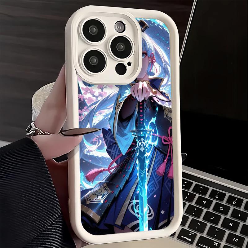 Phone Case for iPhone 17 Air 16E 15 16 Pro Max Genshin Impact Kamisato Ayaka Cover 14 Plus 13 12 Mini Soft Shell Silicone Fundas