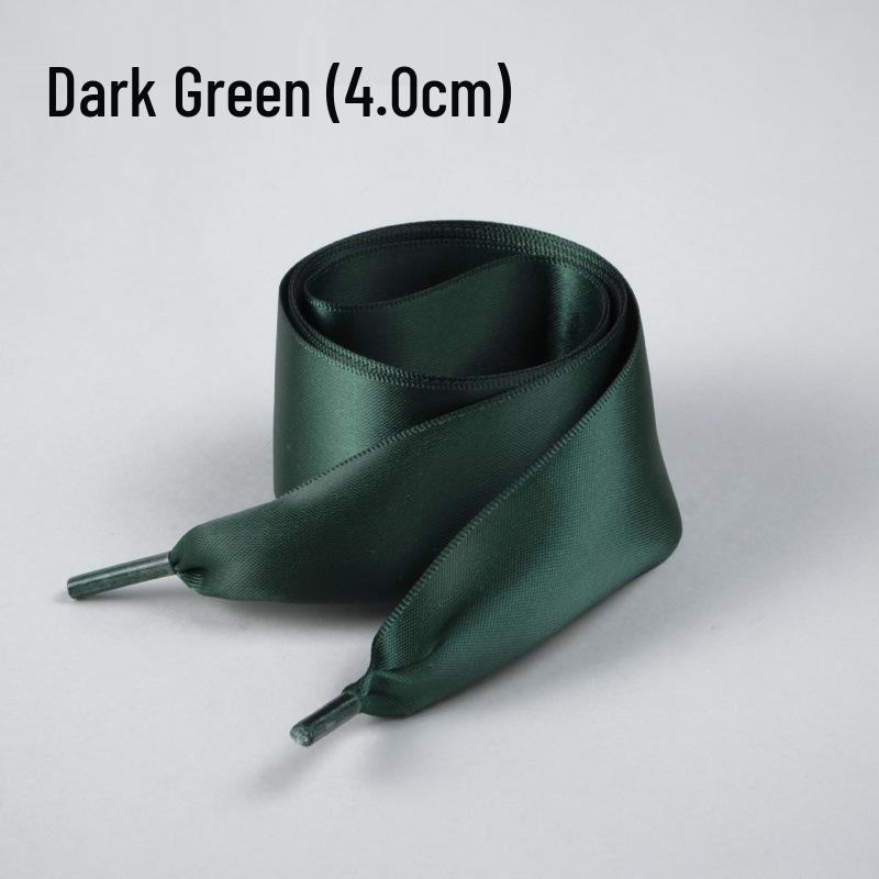 Silk Ballet Style Wide Flat Shoelaces with Bow, Suitable for Wide Holes In White or Black
