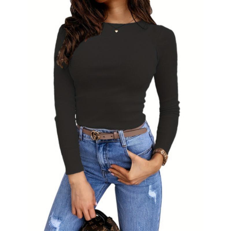 

Верхня жіноча однотонна однотонна сорочка з довгим рукавом у рубчик на весну та осінь 4XL чорний