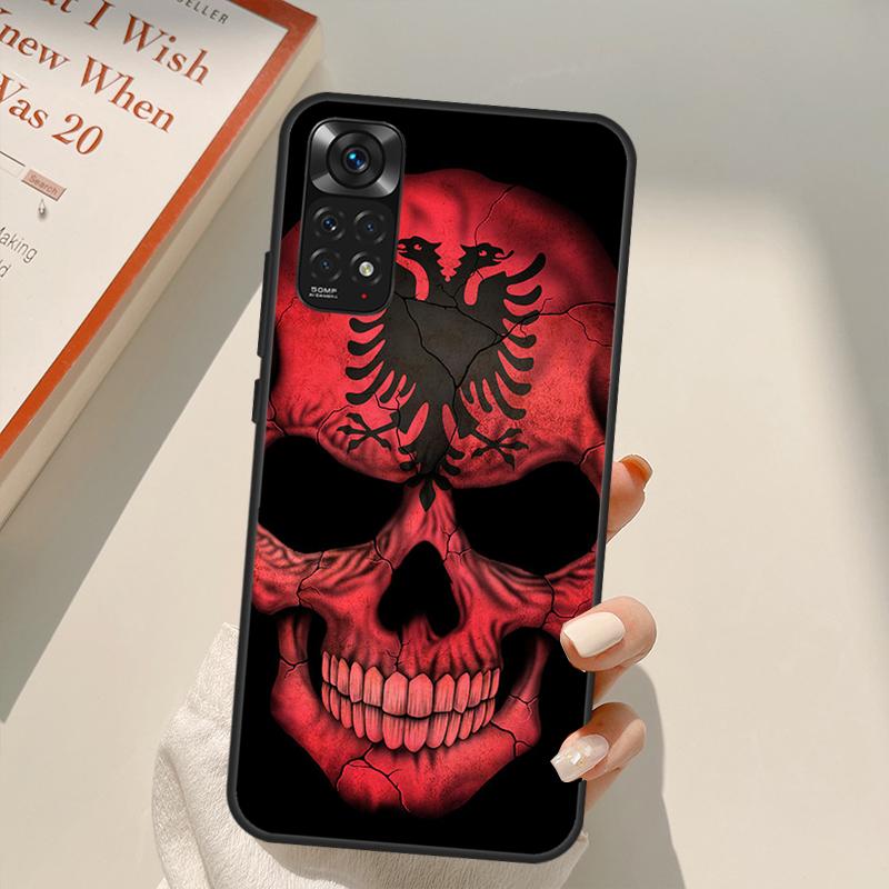Etui z orłem na flagę Albanii dla Xiaomi Redmi Note 11 Pro 8 9 11S 10S 9S Note 10 Pro Pokrowiec dla Redmi 10 10C 9A 9C