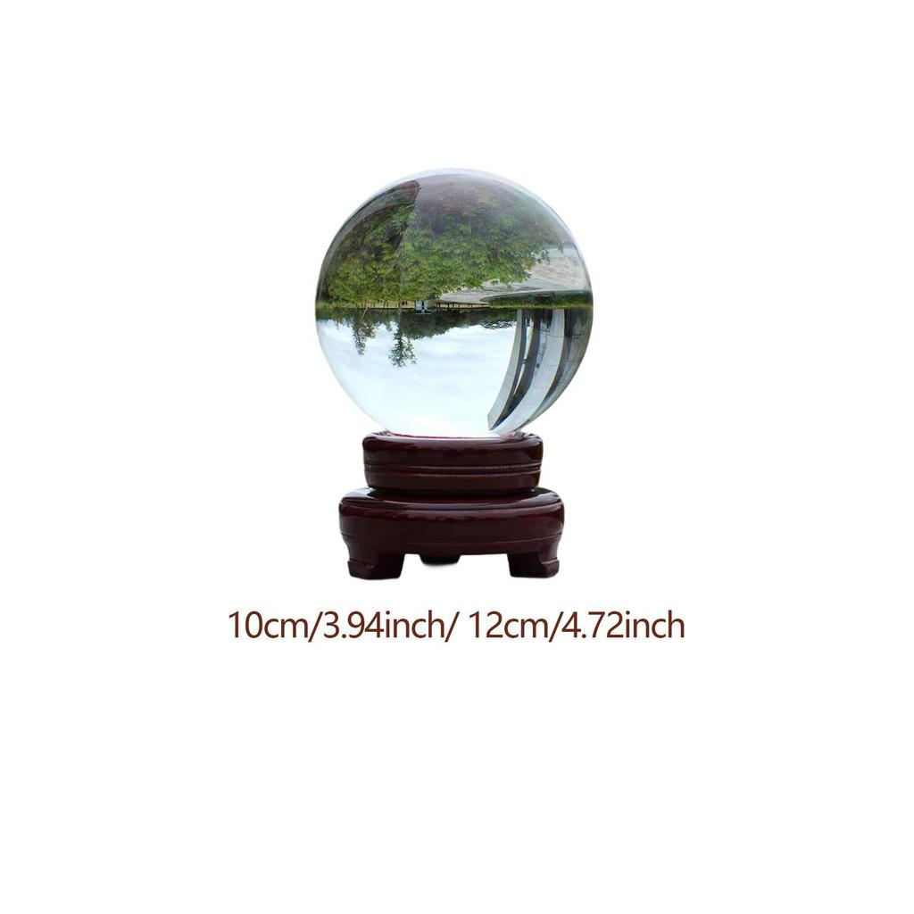 Clear glass ball with wooden stand, modern collection, good luck charm