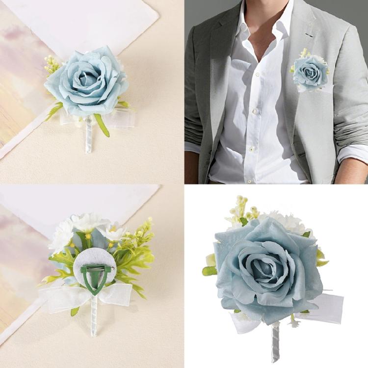 Classical Silk Wedding Corsage Lightweight Boutonniere For Suits Reusable Formal Event Accessory