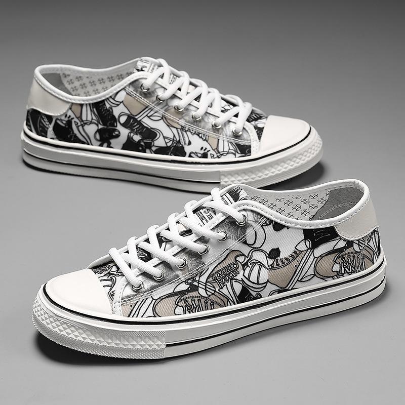 Mode Herren Board Schuhe Low-Top Canvas Herrenschuhe Casual Zapatos de Hombre Leicht Flache Canvas Oberfläche Sportlich Casual jkm89