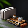 Ceramic Tea Set with Cups Traditional Practical with Tray Clip Ceramic Tea Pot Chinese Teapot for Travel Party Kitchen Hotel