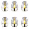 1-6PCS LED Stainless Steel Solar Candle Lights Outdoor Patio Garden Solar Lamp Lawn Deck Decorative Night Lights Solar Lantern