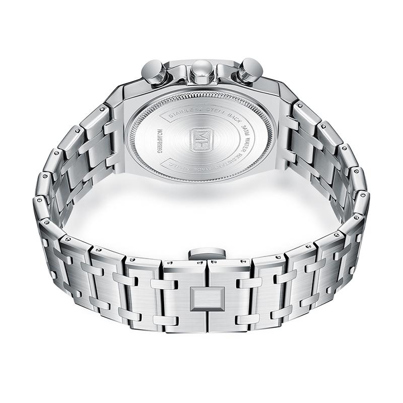 Herren Business Casual Multifunktions-Quarzuhr – Leuchtend Wasserdicht Edelstahlbanduhr Vatertagsgeschenk