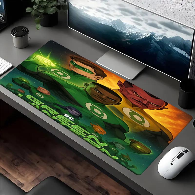 Green Lantern Theme Mouse Pad, Non Slip Rubber Base, Multifunctional Office & Home Decor, Perfect for Workspace Personalization.