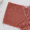 Hollow Mesh Flower Panties Mid Waist Underwear for Women Fashion Lace Seamless Briefs  Summer