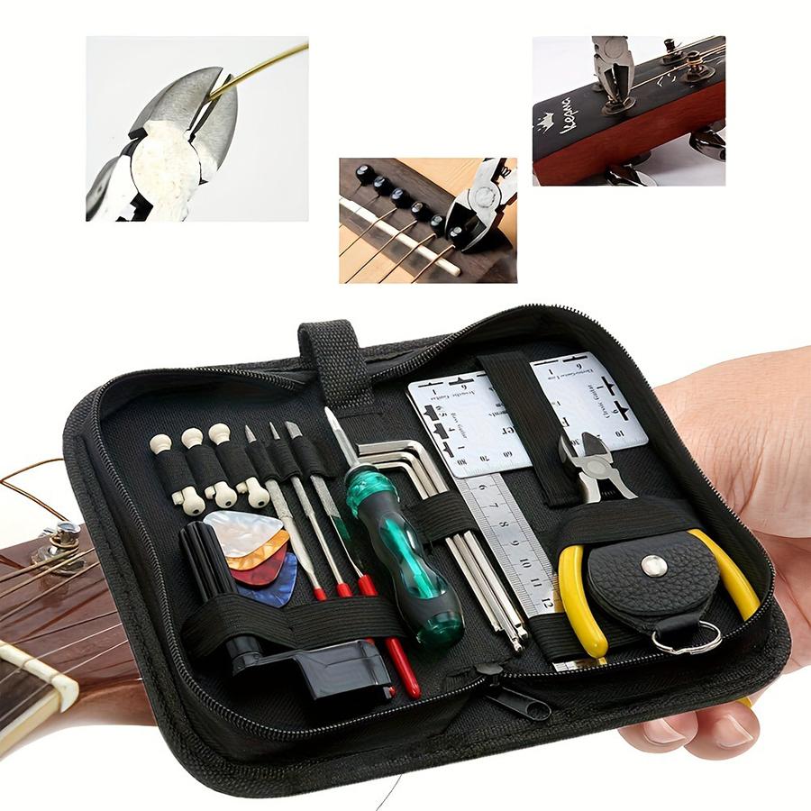 25/30 In 1 Guitar Tool Kit Set Multi-functional Guitar Repair Toolbox Picks String Guitar Parts Replacement Toolbox