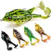 Topwater Frog Lure Bass Trout Fishing Lures Kit Set Realistic Prop Frog Soft Swimbait Floating Bait with Weedless Hooks for Freshwater Saltwater