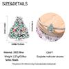 Original Copper Charms Luxury Colored Zircon Snowflake Christmas Tree Beads Fit Bracelet Diy Women Delicate Gift