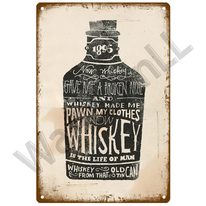 Metal Sign Vintage Tin Sign Decorations Gin Tonic Cocktail Plate Decorative Poster Plaque Retro Bar Kitchen Home Wall Decor