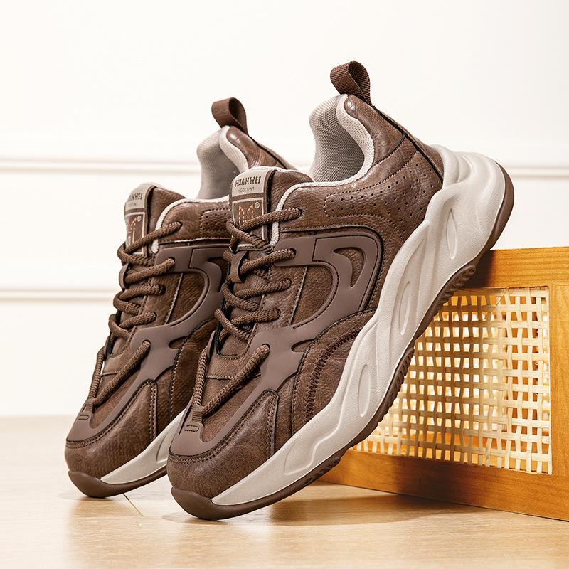 Premium Teen Retro Versatile Sneakers Versatile Dad Trendy Shoes Men Go Out Commuting Heightening Casual Shoes