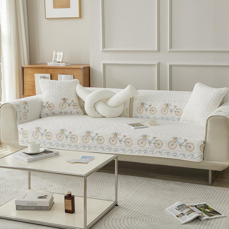 

Подушка для дивана из чистого хлопка, простая современная хлопчатобумажная ткань, нескользящая универсальная на все времена года, чехол для дивана, летняя ткань 70*70cm