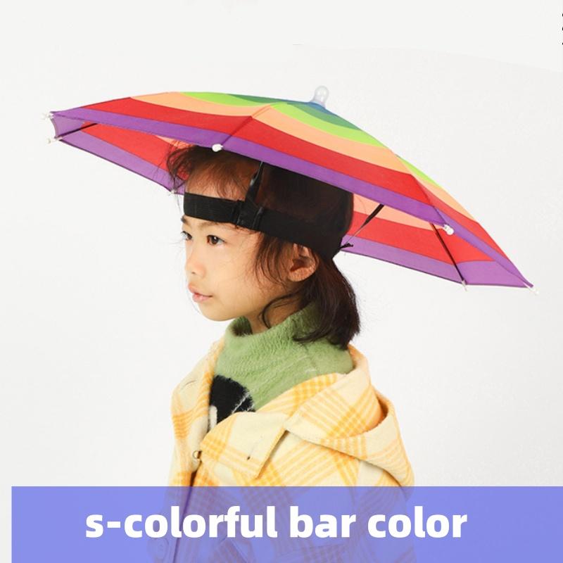 

Head Wearing Type Umbrella Hat Anti-UV Windproof Rain Gear Foldable Fishing Sunshade Umbrella Hat Camping Beach Head Cap