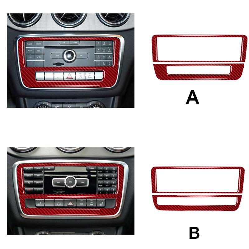 Real Carbon Fiber For Mercedes Benz CLA 2014-2018 Car Console CD Panel Frame Decoration Sticker Car Interior Accessories