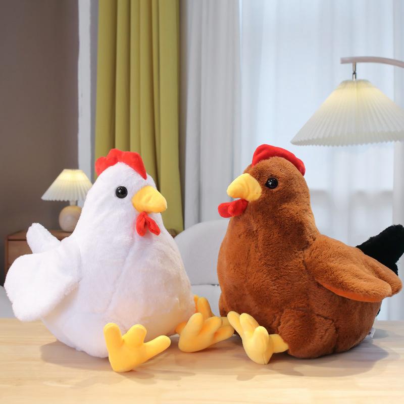 Cute Simulation Big Cock Doll Plush Toy Chick Hen Doll Kindergarten Baby Soothing Doll