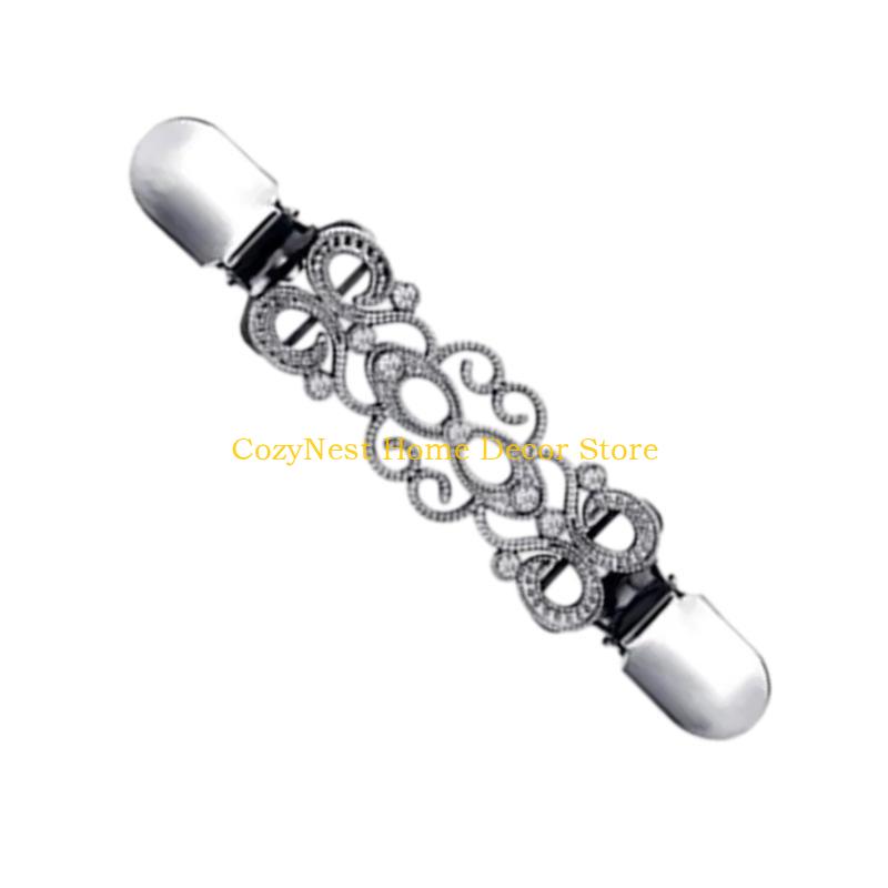 92MF Cardigan Collar Clip Scarf Collar Clip Sweater Shawl Clip Cardigan Brooch Safety Pin For Women Sweater Scarf Shawl Dress