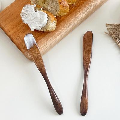 Wooden Lacquered Butter Knife, Brown, 2 Pieces, Korean Popular Tableware