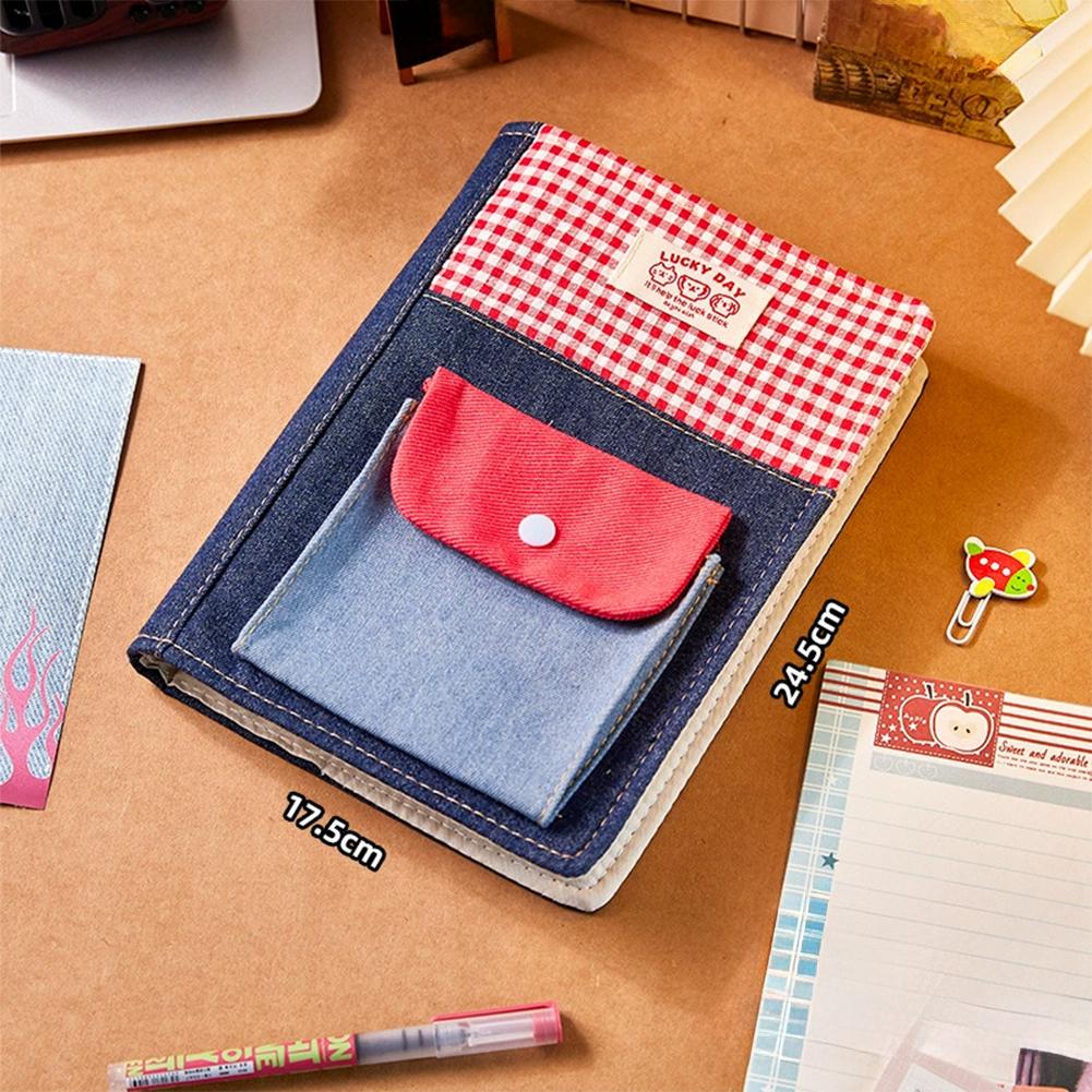 

Denim Cloth Notebook Diary DIY Journal Notebook Scrapbook School Study Stationery Gift For Kids Students #04 - 40 sheets