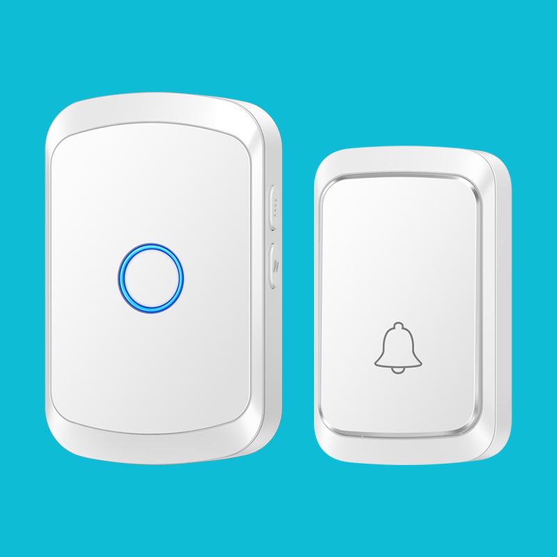 Wireless Smart Doorbell: Long-Range, Punch-Free Pager for Homes & Businesses White GB Standard