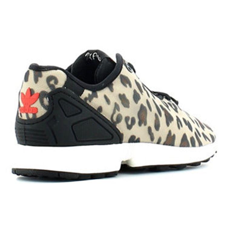 Adidas Originals ZX Flux Comfortable Leopard Print Leather Durable Breathable Supportive Low-Top Marathon Running Shoes Unisex Sneaker B23725