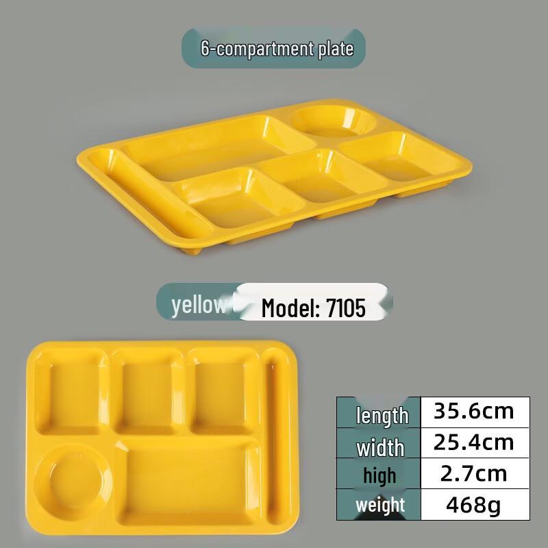 A5 Melamine 6-Compartment Commercial Food Tray