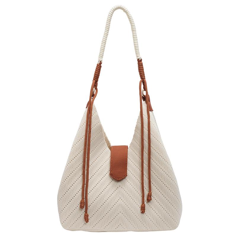 Fashion Trend, Simple Temperament, Woven Underarm Tote Bag, Women's Versatile High-value Lightweight Shoulder and Mother Bag
