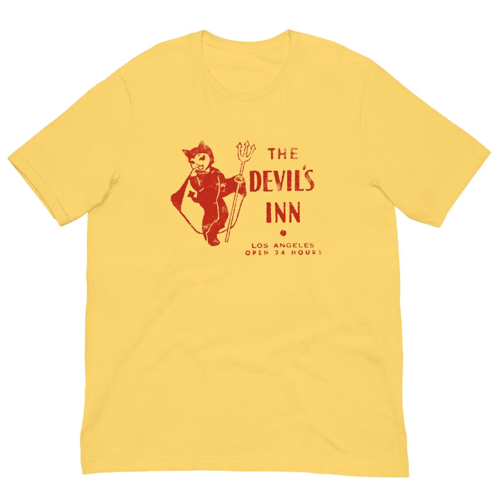 

Vintage Retro Los Angeles California T-Shirt The Devil s Inn Men Women Yellow M
